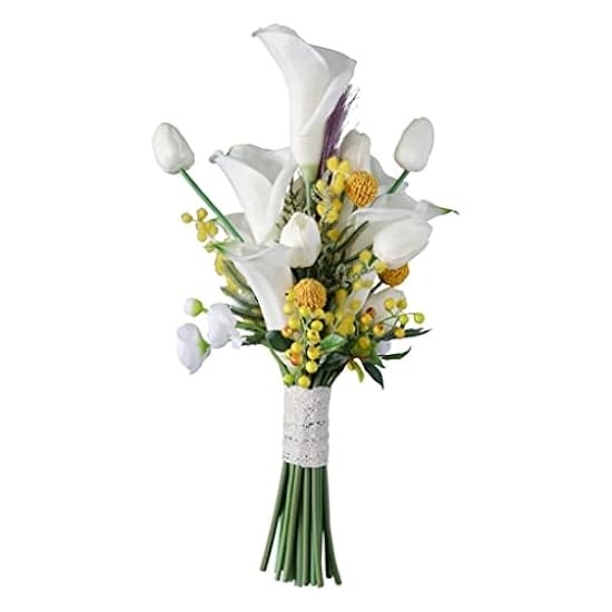 White Calla Lily Bridal Hand Bouquet Faux Mori Outdoor 