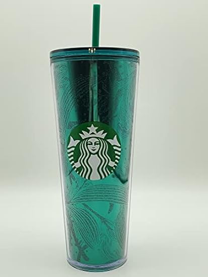 Starbucks Green Floral Plastic 24oz Cold Cup 2021 70911