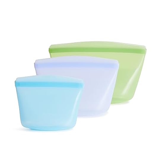 Stasher Reusable Silicone Storage Bag, Food Storage Container, Microwave and Dishwasher Safe, Leak-free, Bundle 3-Pack Bowls, Blue + Lavender + Green 228188343