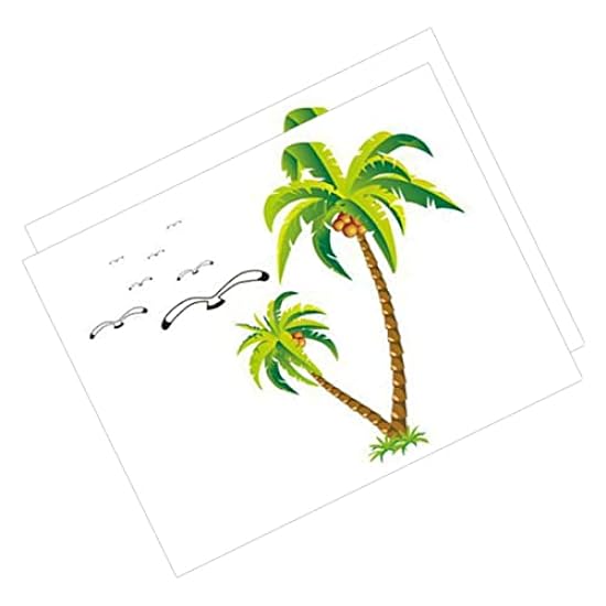 Abaodam 10 Sets Coconut Tree Wall Sticker Wall Stickers Coconut Tree Wall Decals Tropical Wall Art Sticker Green Plants Wall Decor Green Leaves Vinly Removable PVC Office Wall Decoration 54991852
