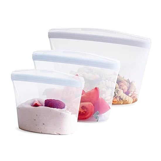 Stasher Reusable Silicone Storage Bag, Food Storage Container, Microwave and Dishwasher Safe, Leak-free, Bundle 3-Pack Bowls, Clear 533374545