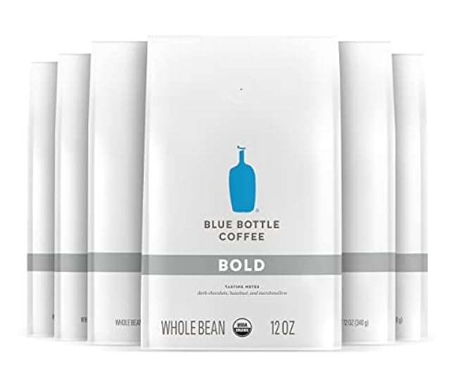 Blue Bottle Whole Bean Organic Coffee, Bold, Dark Roast, 12 Ounce bag (Pack of 6) 561215936