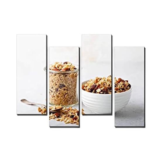 Wocatton Homemade granola with coconut and almonds Wall Art Background Decor Pictures Print On Canvas Art Stretched and Framed Perfect Home Decoration 980461064