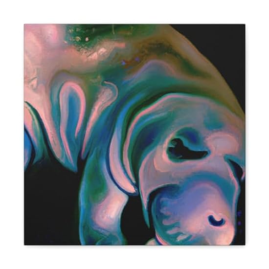 Manatee Graces Water - Canvas 16″ x 16″ / Premium Galle