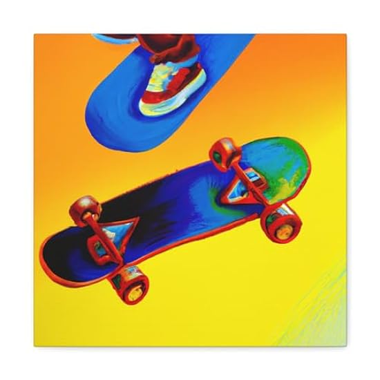 Skateboarding Hyperrealism - Canvas 16″ x 16″ / Premium