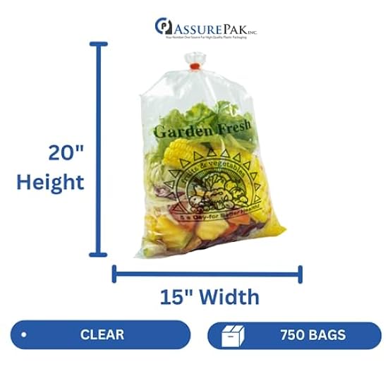 Narrow Profile Produce Roll Bag Rack + 1 Clear Produce Roll/750 Bags - 15