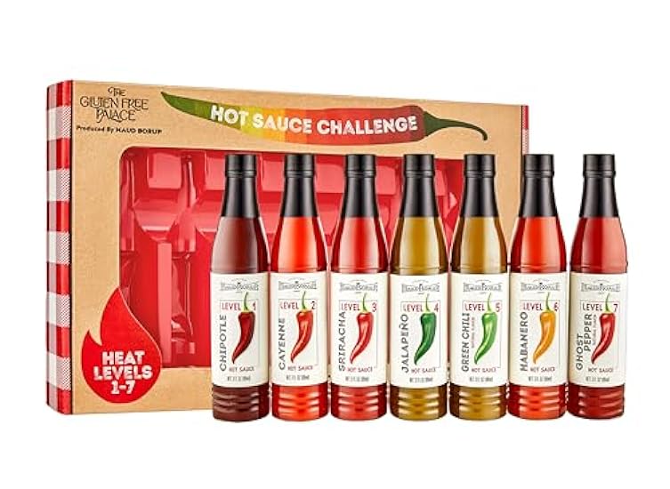 Hot Sauce Gift Sets Collection | Variety Pack Hot Sauces Valentines Day Gift Sets | Gluten Free - Vegan Gifts for Men Women Teens Children | Sauce Variety Set includes 7 Bottles 3 fl. oz. 907647141