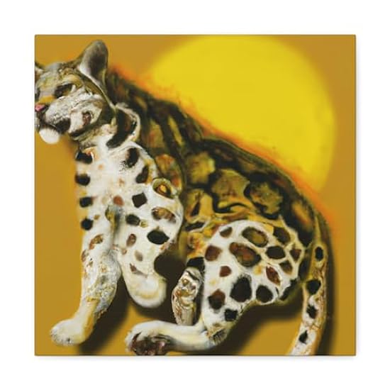 Leopard in Moonlight Glow - Canvas 16″ x 16″ / Premium 