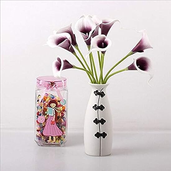 MALuan EdricShop for 10PCS One Bundle Calla Lily Bridal Wedding Bouquet Head Latex Real Touch Artificial Flower Decor Christmas Bloemen - (Color: 11 10 Bunch Flower) 705714699