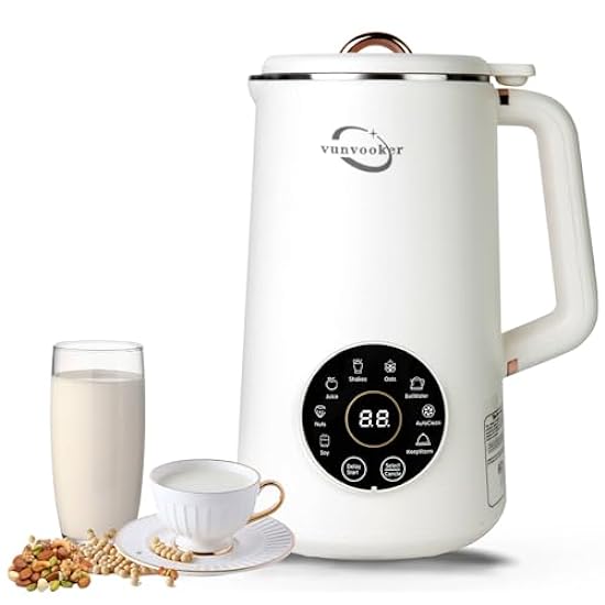 Vunvooker 35oz Nut Milk Maker Machine,Multi Functional Automatic Homemade Plant-Based Cow Milk,Soy,Almond,Oat,Coconut,Juice,Dairy Free Beverages Maker With 12Hours PreSet/AutoClean/KeepWarm/Boil 323403549