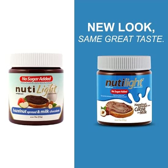 Nutilight No Sugar Added Keto-friendly Hazelnut Spread and Milk Chocolate 11 Ounces (Pack of 4) 743161002