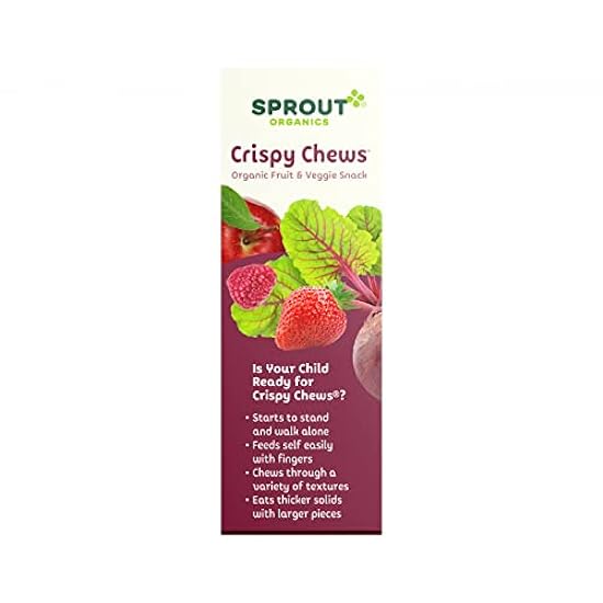 Sprout Organic Toddler Snacks, Crispy Chews, Red Berry & Beet, 3.15 oz - Pack of 10 692512462