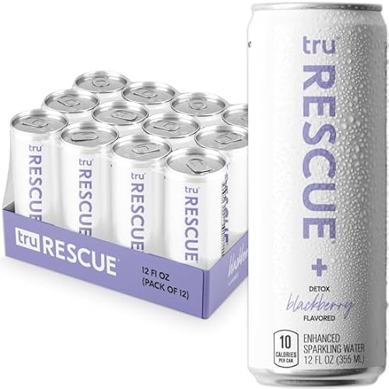 Tru Rescue Seltzer, Blackberry Flavored Sparkling Water
