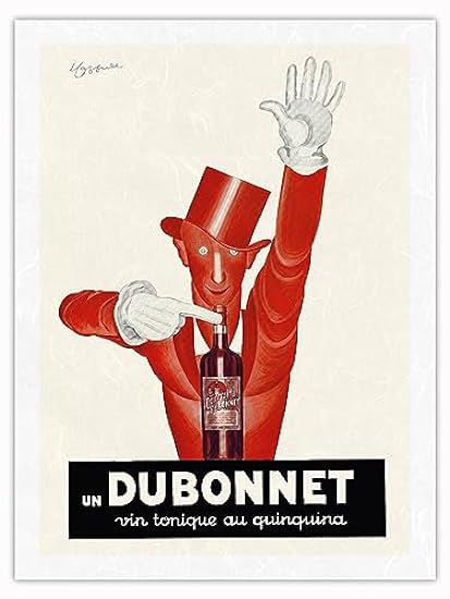 Dubonnet - Quinquina Tonic Aperitif Wine - Vintage French Advertising Poster by Leonetto Cappiello c.1932 - Japanese Unryu Rice Paper Art Print 24 x 32 in 386234857