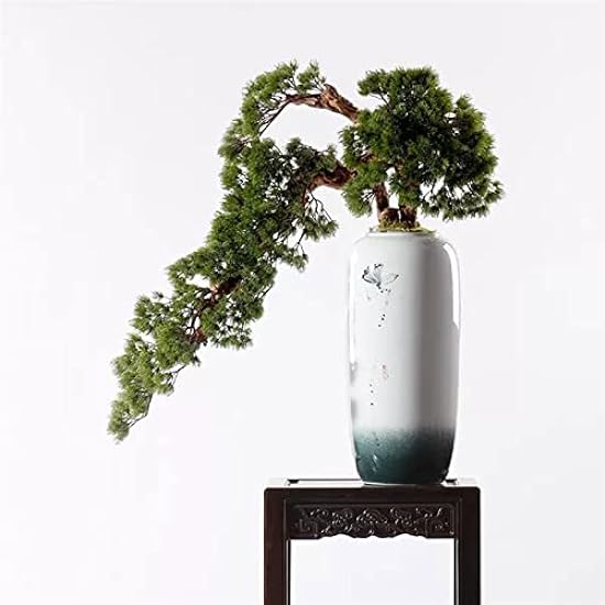 Artificial Bonsai Tree Artificial Bonsai Tree New Chinese-style Green Simulation Welcome Pine Bonsai Tree Large Interior Decoration Simulation Potted Plant with Ceramic Vase for Decoration, Desktop Di 593033235