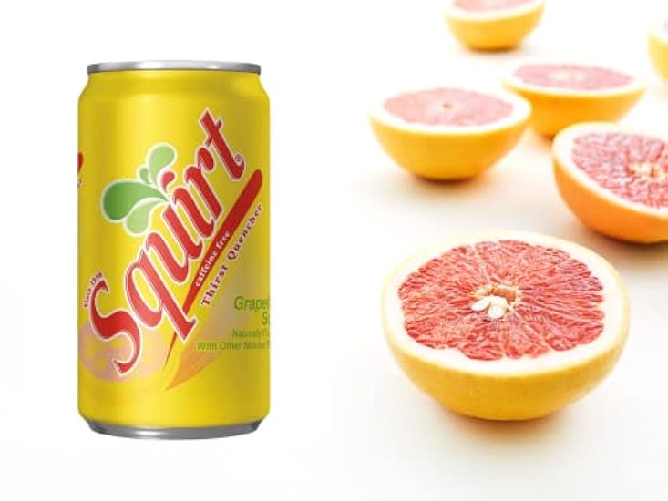 Squirt Grapefruit Flavored Carbonated Caffeine Free Soda Bundled by Louisiana Pantry (Squirt Original, 30 Pack 7.5 oz Mini Cans) 880367561