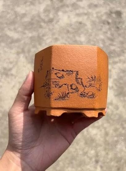 China Yixing Bonsai Pot, Wild Grass Pot, Flower Pot, Small Bonsai Pot, Pot, Tiered Mud, Hand Carved, Hand Carved, Handmade, Picture Engraving 98430097