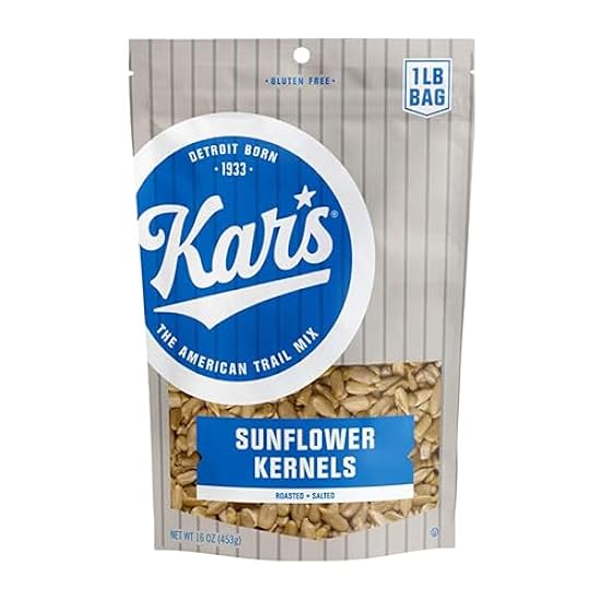 Kar´s Nuts Sunflower Kernels Snacks - Roasted and Lightly Salted - 16 Ounce Resealable Pouch (Pack of 6) 24588454