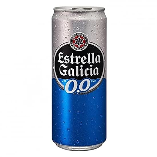 [Pack of 8] Estrella Galicia 0.0% NA Non Alcoholic Beer Cans, Water from A Coruña - 16.9 Fl Oz 570855054