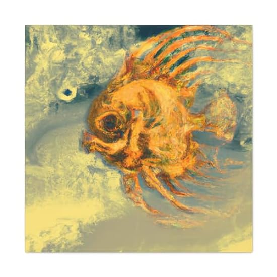 Gilded Steampunk Angelfish - Canvas 30″ x 30″ / Premium