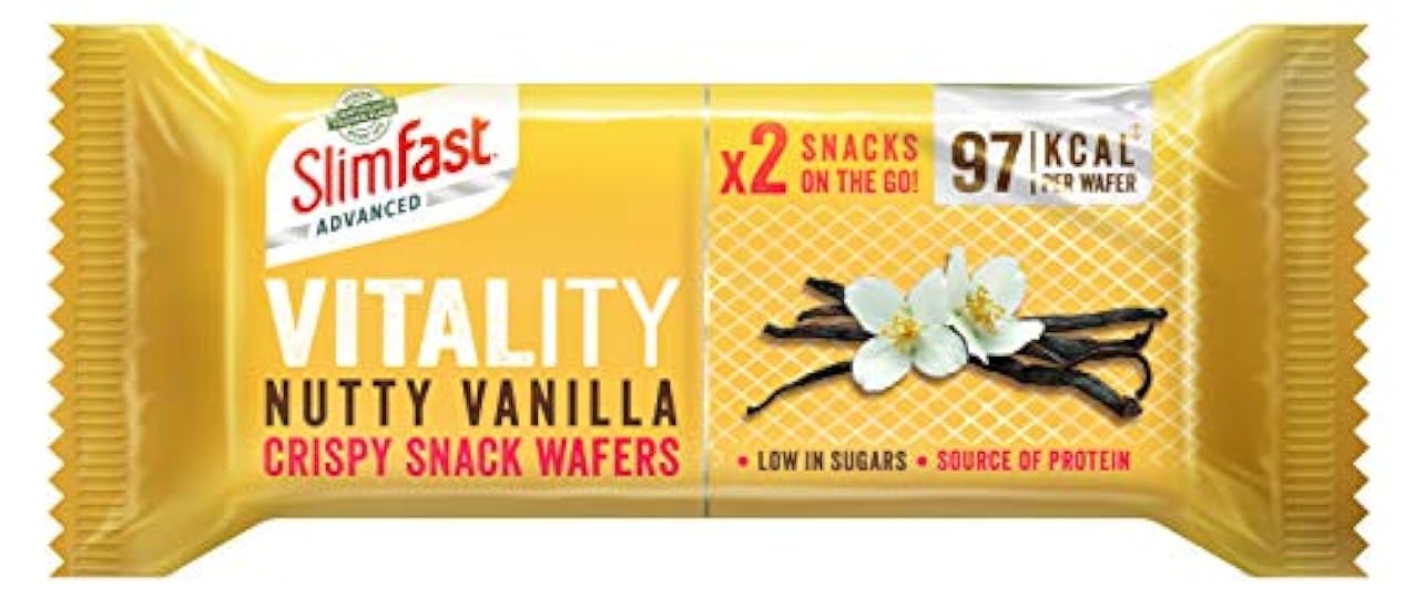 SlimFast Advanced Vitality Nutty Vanilla Crispy Snack Wafer, 39g x 12 392641691