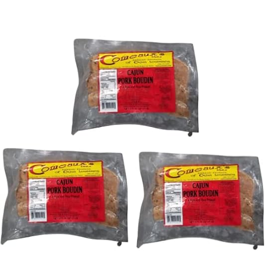 Comeaux´s Pork Boudin (Pack Of 3) - Authentic Cajun Delight, Perfect for Any Meal, Perfect for grilling and Frying, Geaux Eat More Boudin 882096146