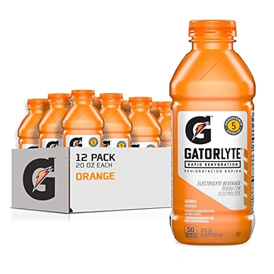 Gatorlyte Rapid Rehydration Electrolyte Beverage, Orange, 20oz Bottles (12 Pack) 52308110