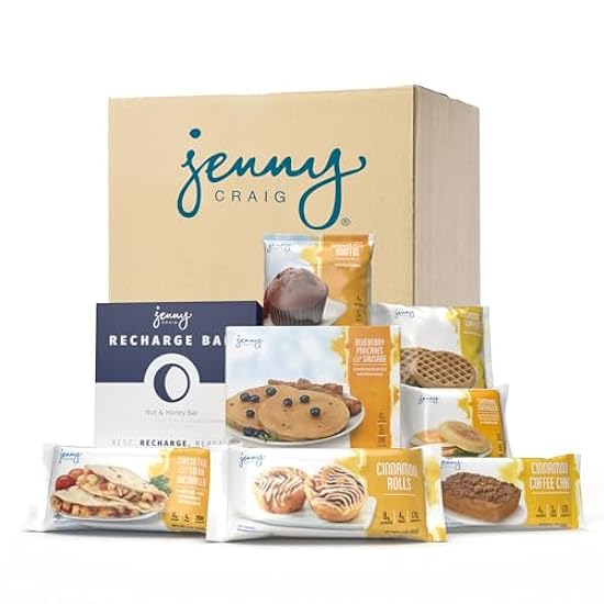 Jenny Craig 7-Day Breakfast and Recharge Bar Bundle - Frozen Meal Kit Includes 7 Breakfasts and 7 Recharge Bars 665526535