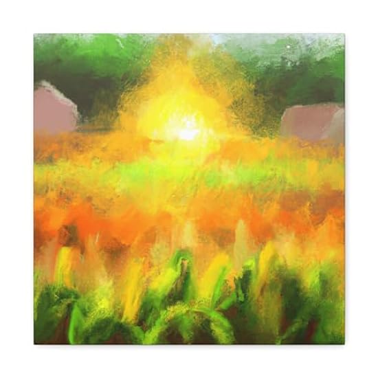 Cornfield in Technicolor - Canvas 16″ x 16″ / Premium G