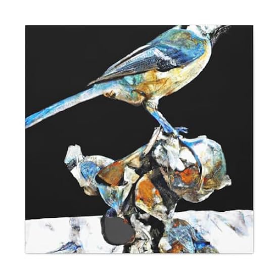 Titmouse on Abstraction - Canvas 30″ x 30″ / Premium Ga