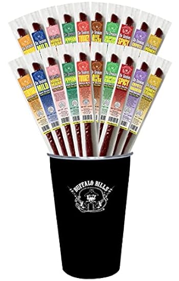 Buffalo Bills 20-Piece Ole’ Smokies Beef Stick Bouquet (packed in a black stainless steel tumbler) 695937851