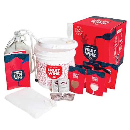 Craft A Brew - Fruit Wine Making Kit - Easy for Beginners - At Home Wine Making Kit - Includes Ingredients & Reusable Equipment - Use Any Fresh, Frozen or Fruit Juice - Makes Up to 20 1-gallon Batches 431063555