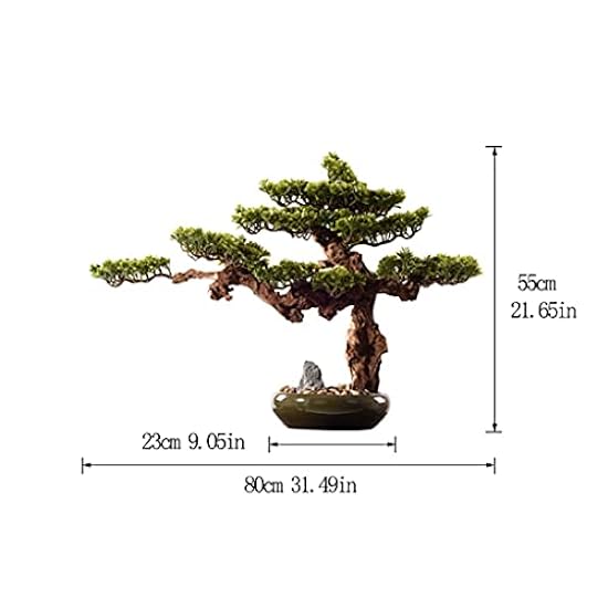 MKYOKO Artificial Bonsai Tree Artificial Bonsai Tree Office Simulated Green Plant Potted Plant Pebbles Fake Mountain View Simple and Natural Bonsai Tree in The Living Room Simulation Bonsai Trees 611104858