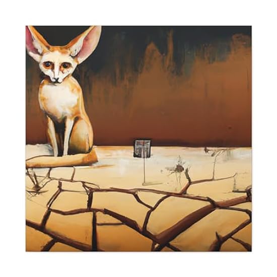 Fennec Fox Majestic Burst - Canvas 36″ x 36″ / Premium 