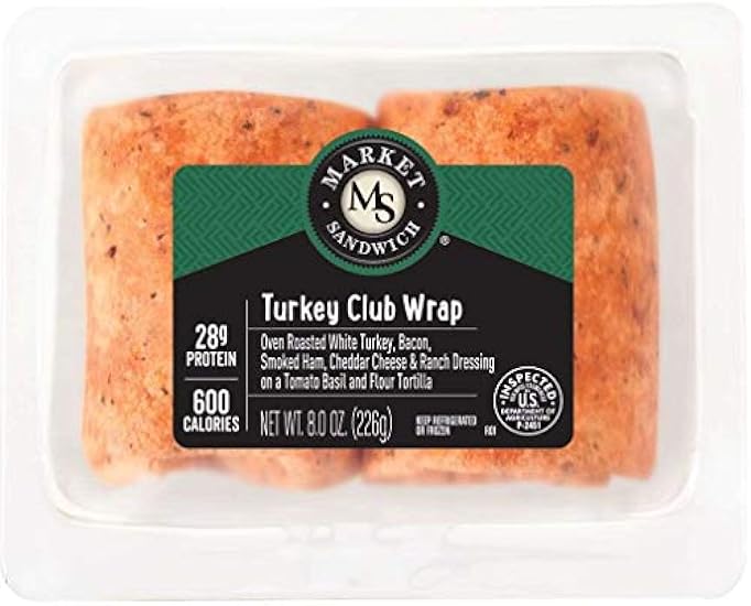 Market Turkey Club Wrap Sandwich, 8 Ounce -- 8 per case. 35643566