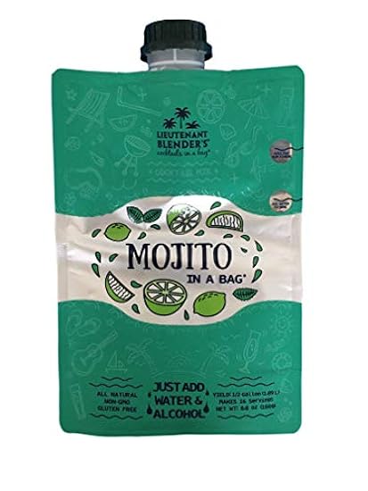 Lt. Blender´s Mojito in a Bag - Each Bag Makes 1/2 Gallon of Frozen Mojito Mix – Non-GMO Cocktail Mix for Mojito Slushies – Make a Cocktail, Wine Slushie or Mocktail - (Pack of 4) 920321259
