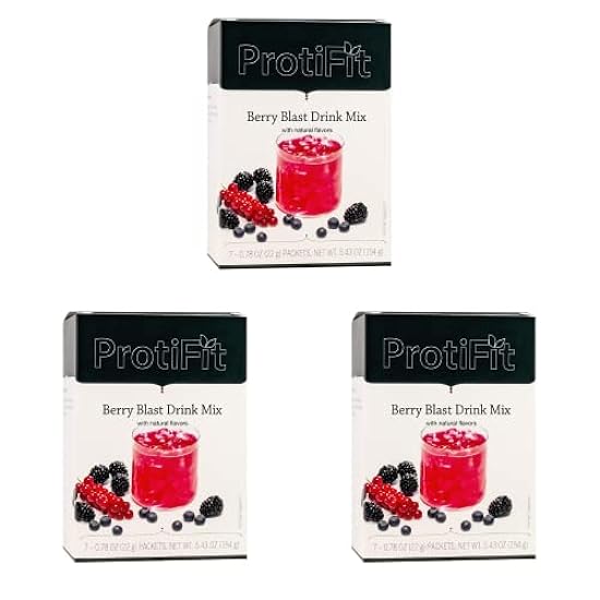 PROTIFIT - High Protein Berry Blast Fruit Drink 3 Pack, 15g Protein, Low Calorie, Sugar Free, Ideal Protein Compatible, 7 Servings Per Box, (3 Pack) 239386133