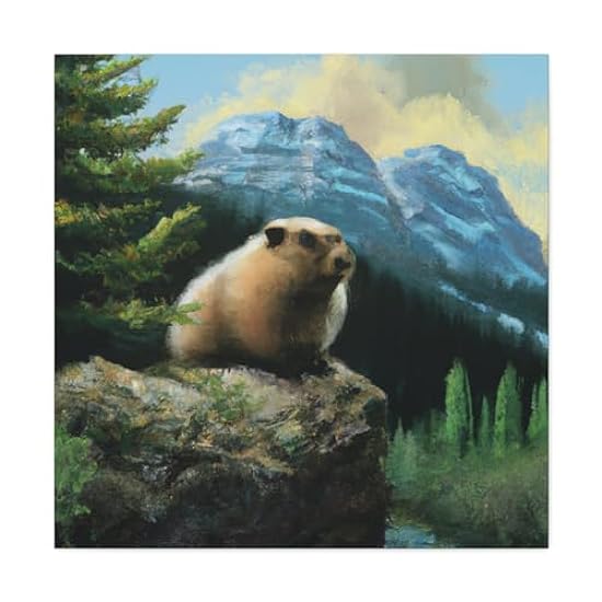 Marmot in Nature´s Glow - Canvas 30″ x 30″ / 1.25
