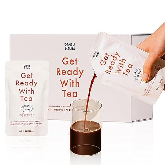 DR.GU T.SLIM Korean Collagen Supplements - Mixed Berry Taste | Korean Vegan Collagen Peptides and Herbal Extracts Liquid | 20 Packs (1 Box) - Your Go-to for Glowing Face - Get Ready with Tea 777558746