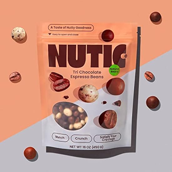 Nutic Chocolate Covered Espresso Beans - 5LB, Assortment of White, Milk & Dark Chocolate Coffee Beans - Bulk Espresso Candy for Rich Indulgence - A Coffee Lover´s Delight - (Pack of 1) 545035129