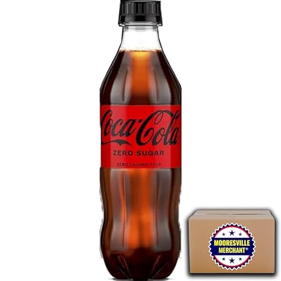 Cola Zero Sugar Soda, 16.9 fl oz, 24 Plastic Bottles wi