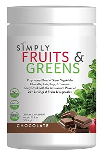 Simply Nutrients Fruits & Greens Powder - Amazing Super Greens Powder for Water, Smoothies, Juices, Shakes & More - Superfood Smoothie Powder (Chocolate) 600247028