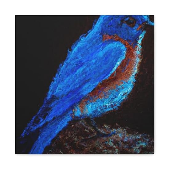 Bluebird of Peaceful Scene - Canvas 16″ x 16″ / Premium