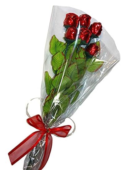 FavorOnline Bouquet of Six Long Stem Red Chocolate Rose