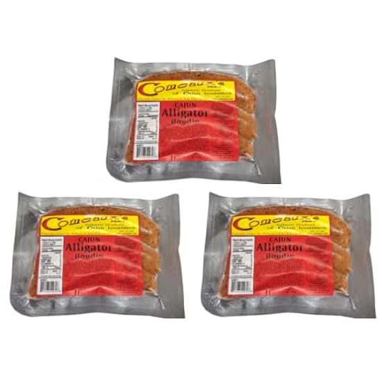 Comeaux´s Alligator Boudin (Pack Of 3) - Bold and Flavorful Cajun Delicacy - Authentic Louisiana Cajun Boudin - Perfect Spice and Flavor to Every Bite - Perfect for Grilling and Frying - Geaux Eat More Boudin 170716470