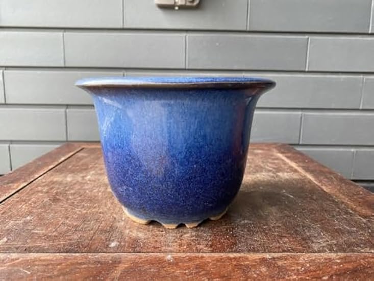 Plant Pot, Orchid Pot, Blue, Glaze, Small Bonsai, Mini 