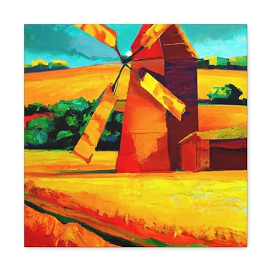 Windmill on the Horizon - Canvas 16″ x 16″ / Premium Ga