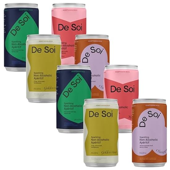 De Soi Variety Pack By Katy Perry - Sparkling Beverages Featuring Natural Botanics, Adaptogen Drink, L-theanine, Vegan, Gluten-Free, 35 Calories 8-PACK (8 Fl Oz Cans) 361920660