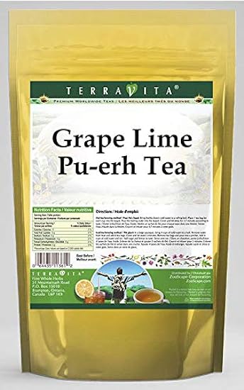 Grape Lime Pu-erh Tea (25 tea bags, ZIN: 540877) - 3 Pa