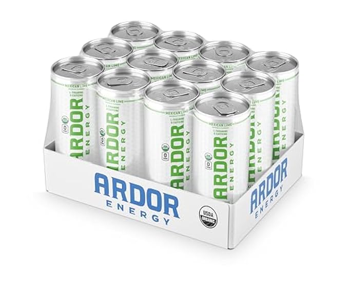 ARDOR ENERGY Sparkling Water Mexican Lime 12 pack with 